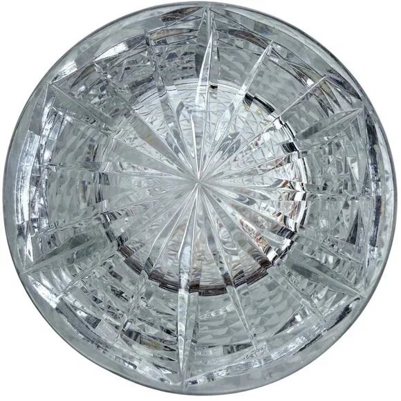 Cut Crystal Vase Vintage Starburst Design 8 Inch - Picture 8 of 11